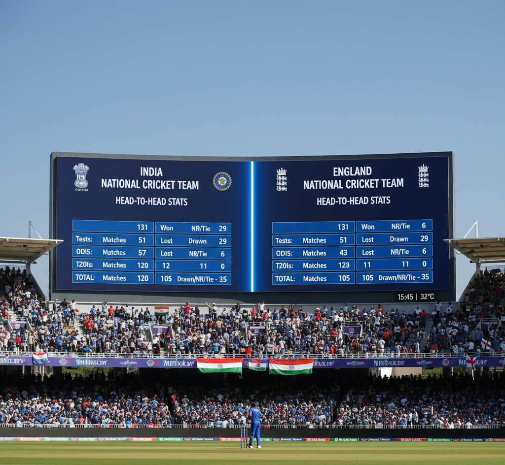 India National Cricket Team vs England Cricket Team Stats